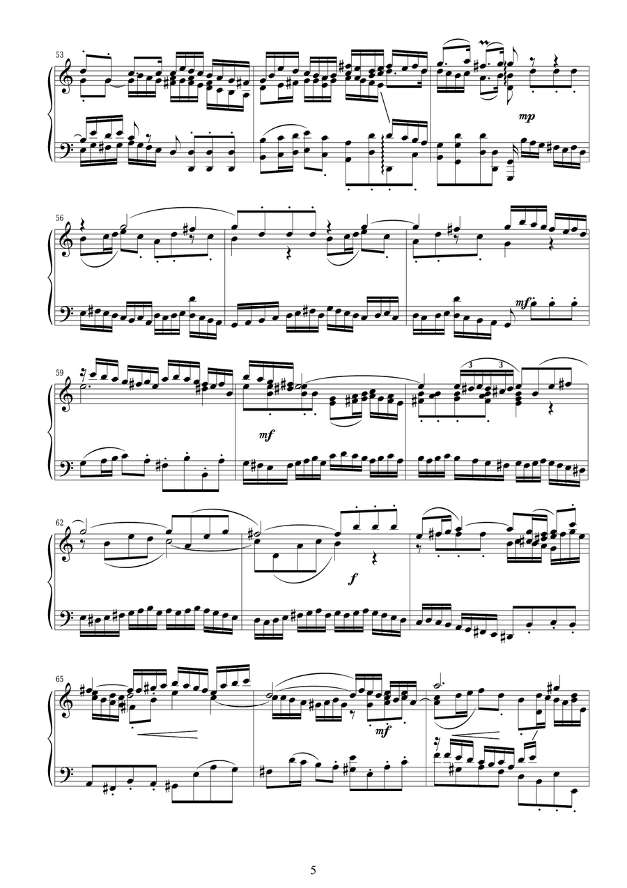 J.S.Bach Orchestral Suite no.1 in C major BWV 1066 - Complete Piano version Piano Solo scores gallery preview page 5