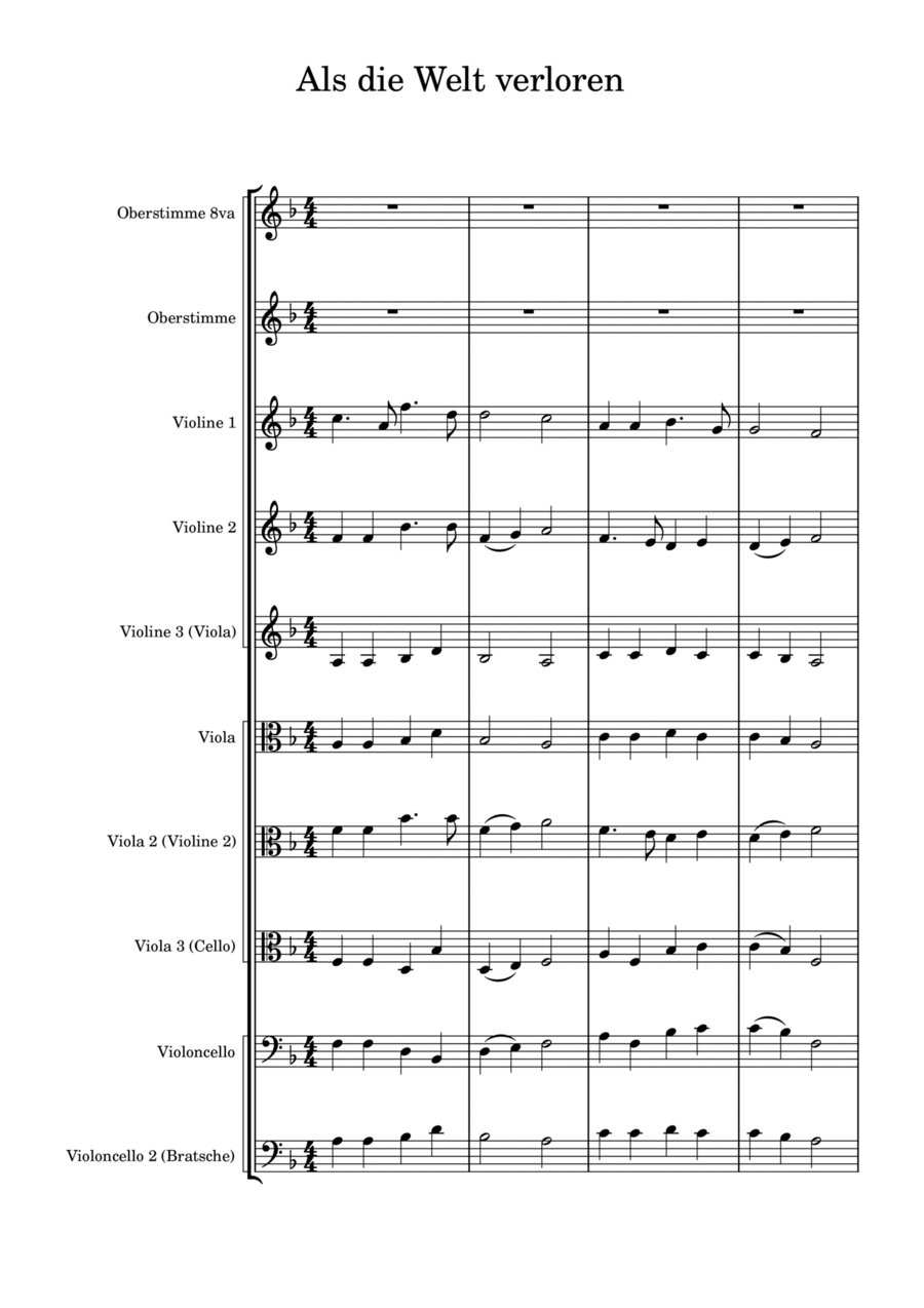 Als die Welt verloren Als die Welt verloren String Quartet scores gallery preview page 1