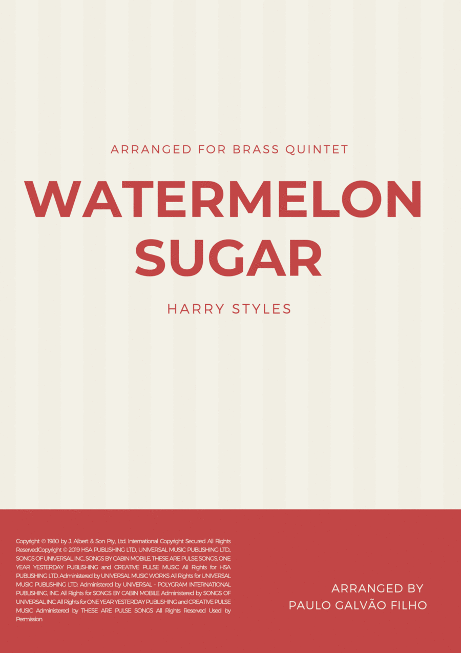 Watermelon Sugar Brass Ensemble scores gallery preview page 1