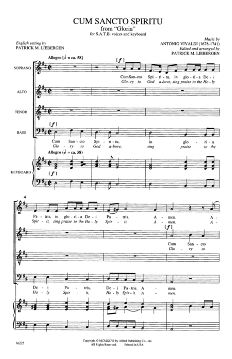 Cum Sancto Spiritu (from Gloria) Choir scores gallery preview page 1