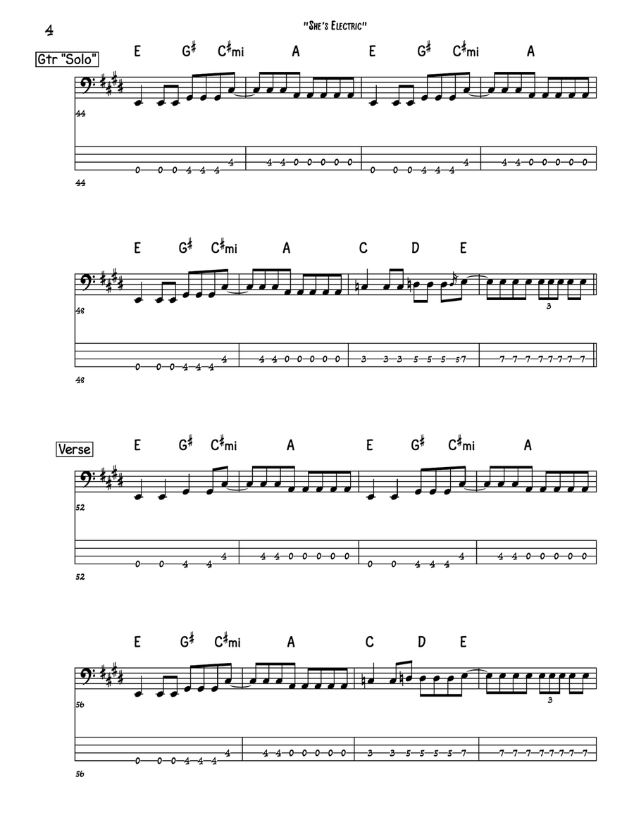 She's Electric Guitar Tablature scores gallery preview page 4