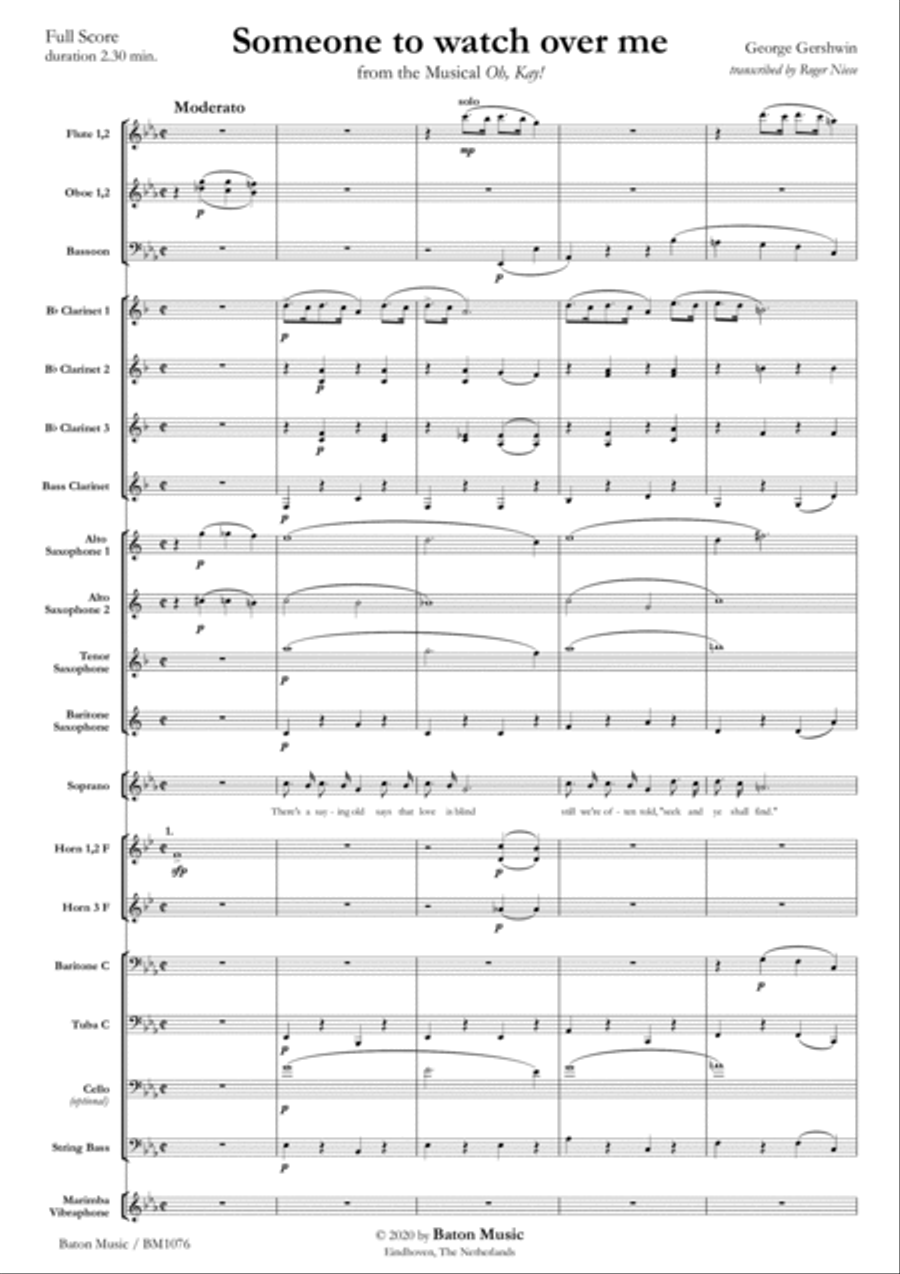 Someone to watch over me Concert Band scores gallery preview page 2