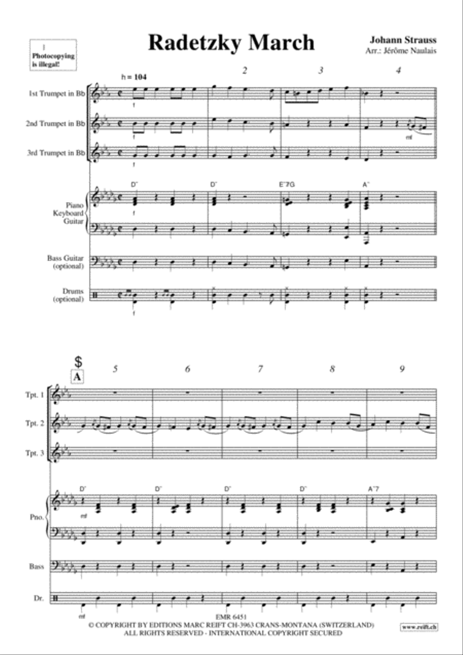 Radetzky March Radetzky March Trumpet Trio scores gallery preview page 3