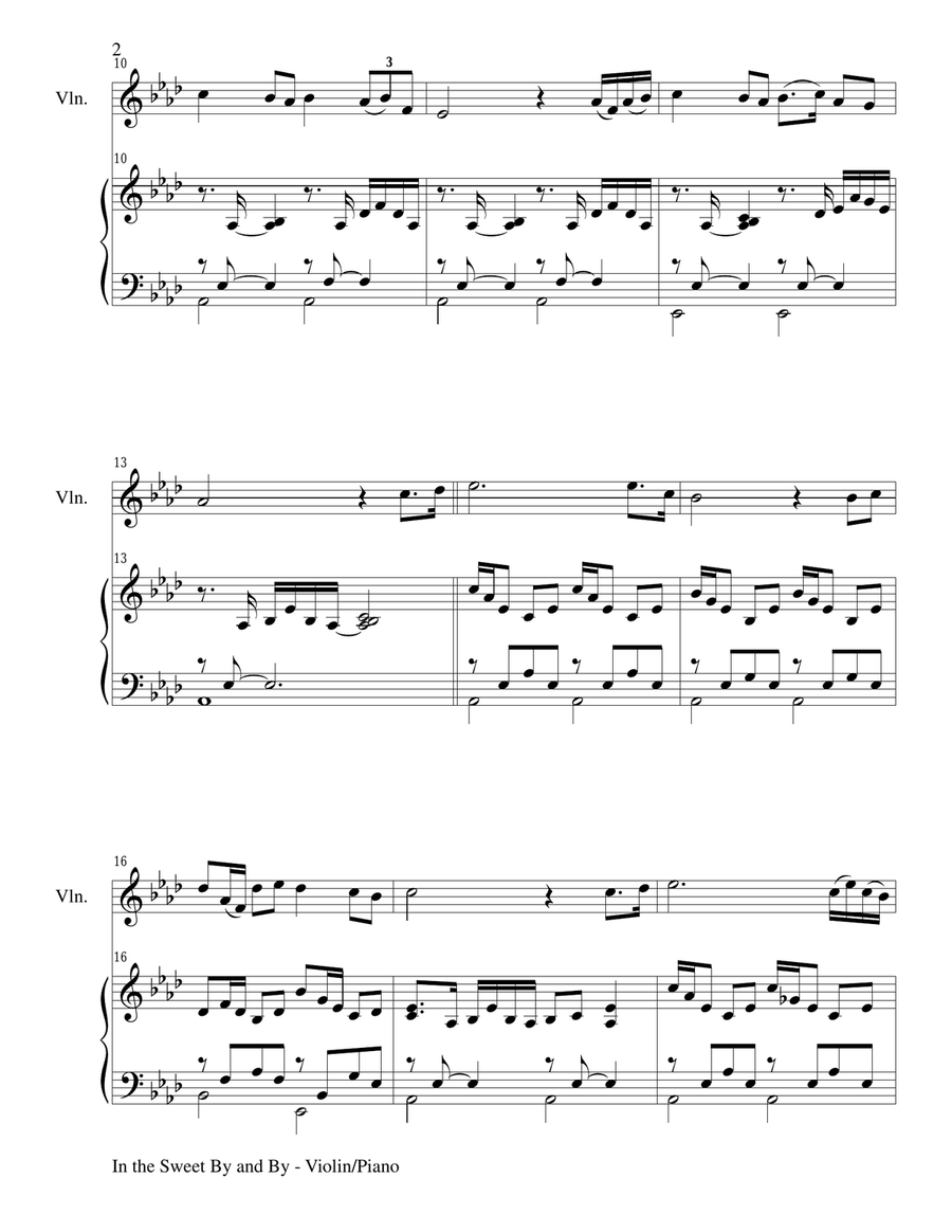 IN THE SWEET BY AND BY (Duet – Viiolin and Piano/Score and Parts) Piano scores gallery preview page 2