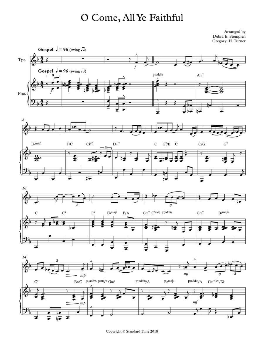 Book cover for O Come, All Ye Faithful for Trumpet with Piano Accompaniment (Gospel)