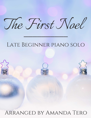 Book cover for The First Noel With Left Hand Melody- Late Beginner/Elementary Christmas Piano Sheet Music Solo