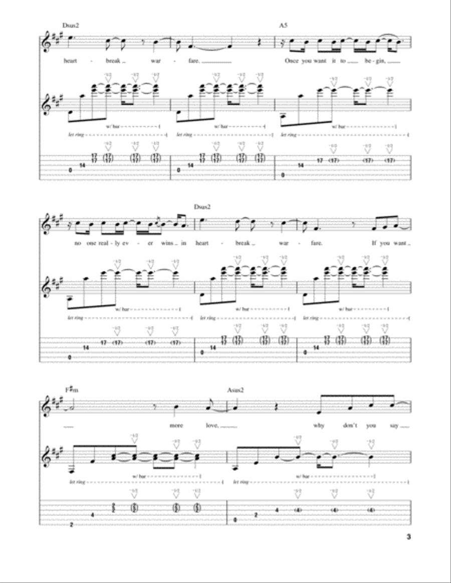 Heartbreak Warfare Electric Guitar scores gallery preview page 3