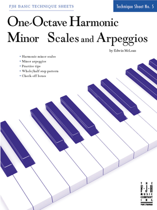 Book cover for One-Octave Harmonic Minor Scales and Arpeggios