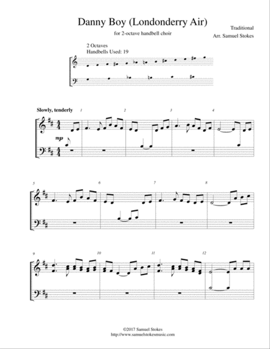Danny Boy (Londonderry Air) - for 2-octave handbell choir 2-Octaves scores gallery preview page 1
