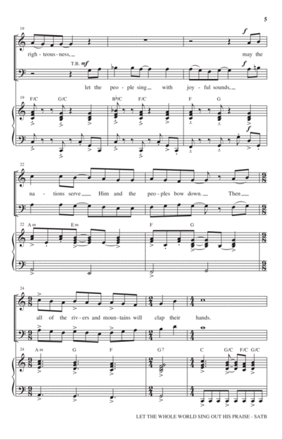 Let The Whole World Sing Out His Praise 4-Part scores gallery preview page 3