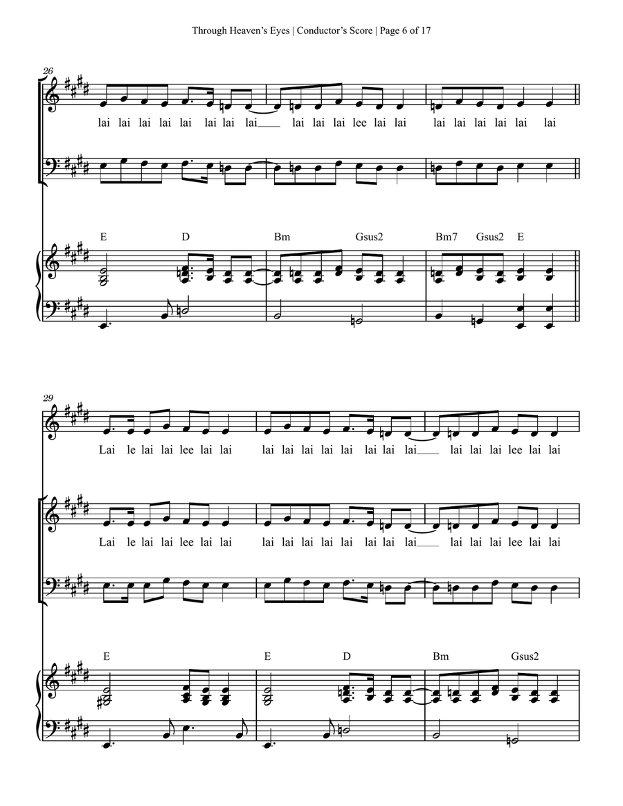 Through Heaven's Eyes 4-Part scores gallery preview page 6