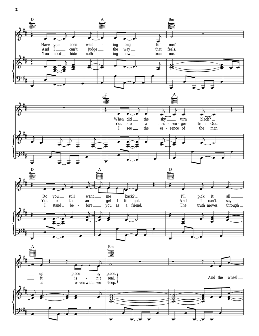 The Wheel The Wheel Piano, Vocal, Guitar scores gallery preview page 2