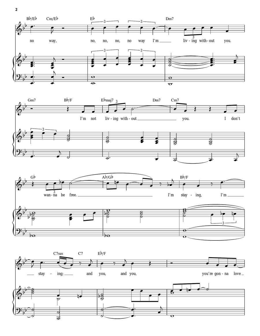 And I Am Telling You I'm Not Going Piano, Vocal scores gallery preview page 2