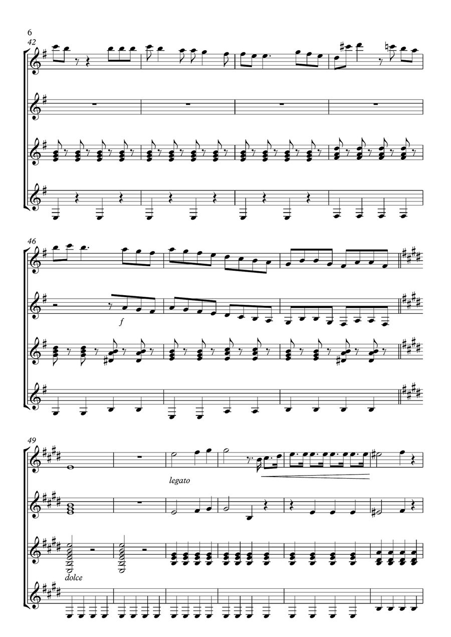 Barbiere Di Siviglia - Score Only Guitar Ensemble scores gallery preview page 6