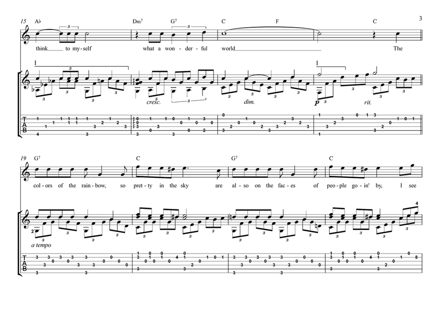 What A Wonderful World Acoustic Guitar scores gallery preview page 3