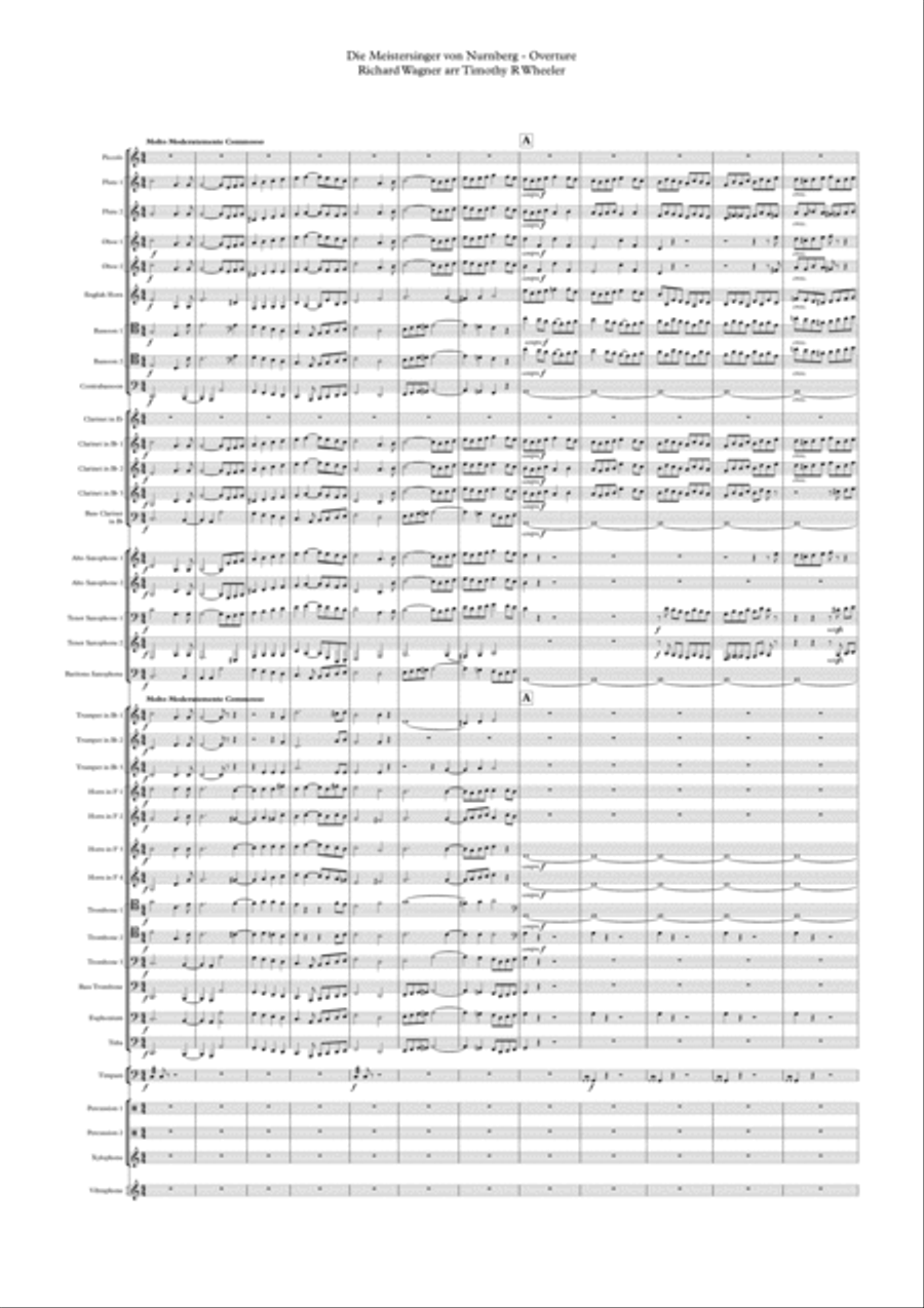 The Mastersingers Overture, Richard Wagner arr. Tim Wheeler Concert Band scores gallery preview page 1