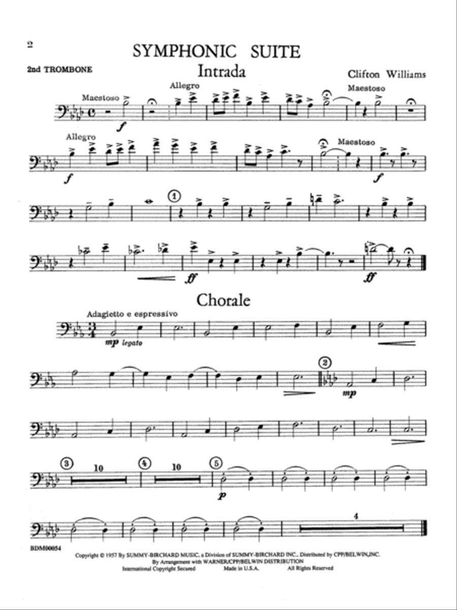 Symphonic Suite: 2nd Trombone Concert Band scores gallery preview page 1