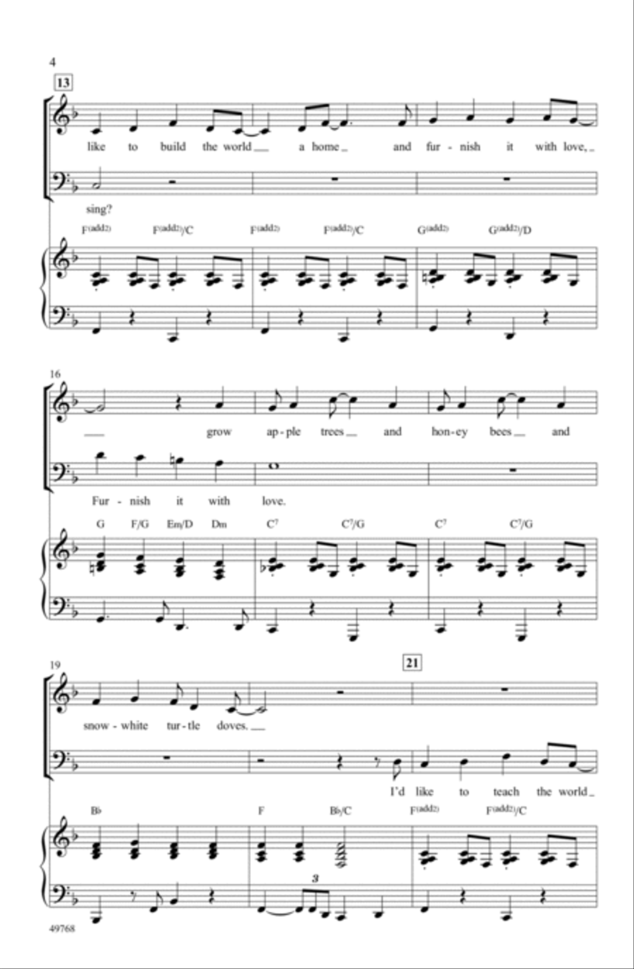 I'd Like to Teach the World to Sing Choir scores gallery preview page 3