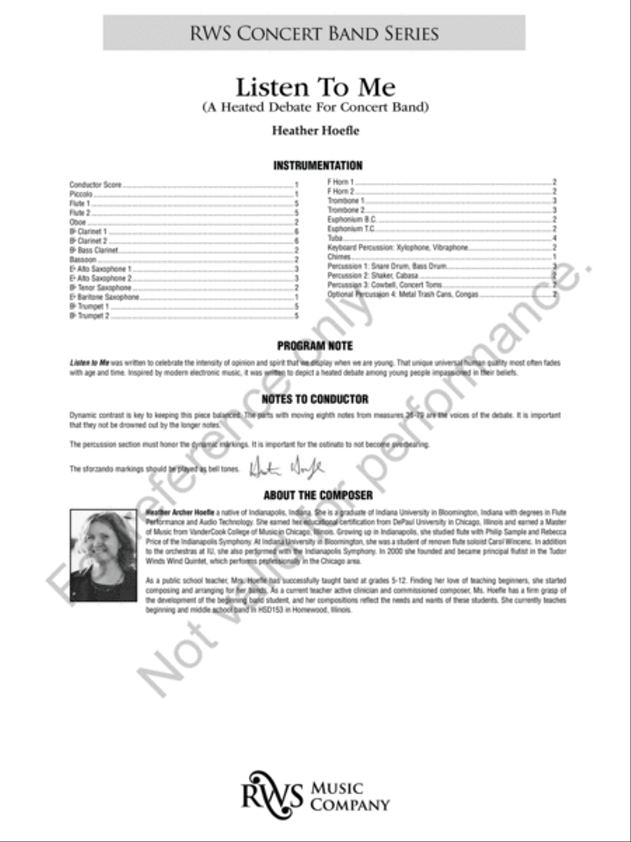 Listen to Me Listen to Me Concert Band scores gallery preview page 3