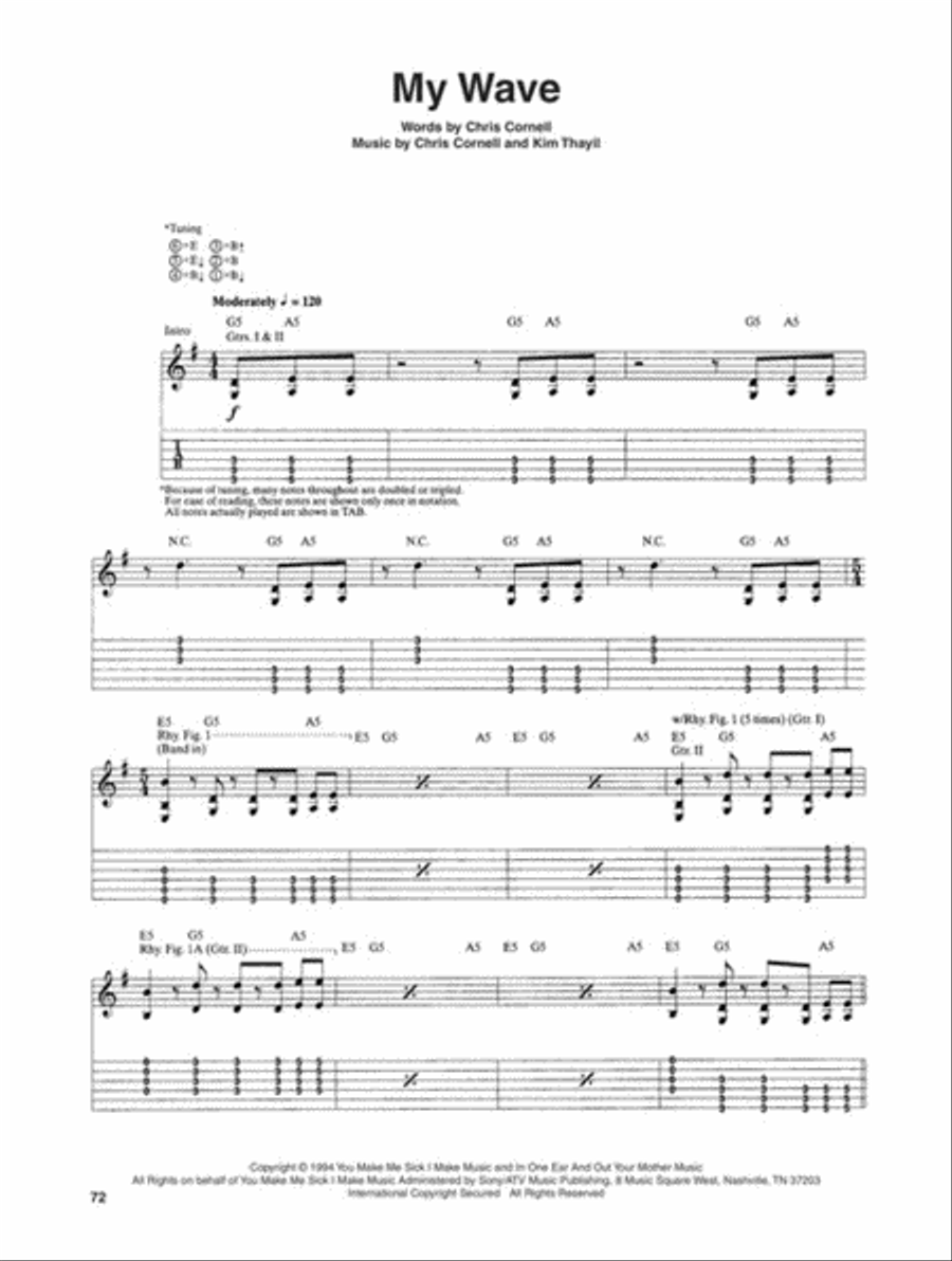 Soundgarden – Guitar Anthology Electric Guitar scores gallery preview page 6