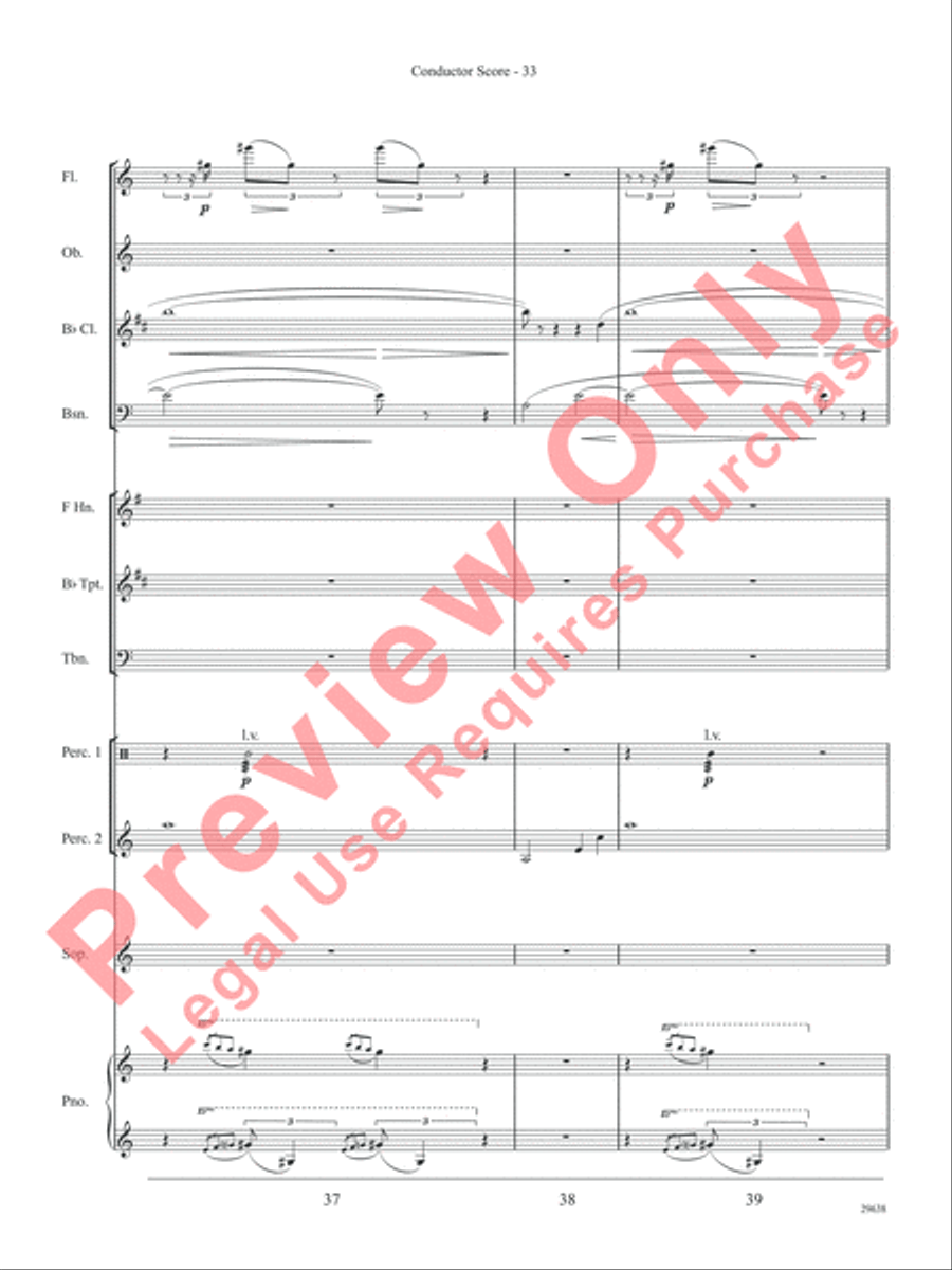 Three Spanish Songs (for Soprano and Wind Ensemble) Concert Band scores gallery preview page 38