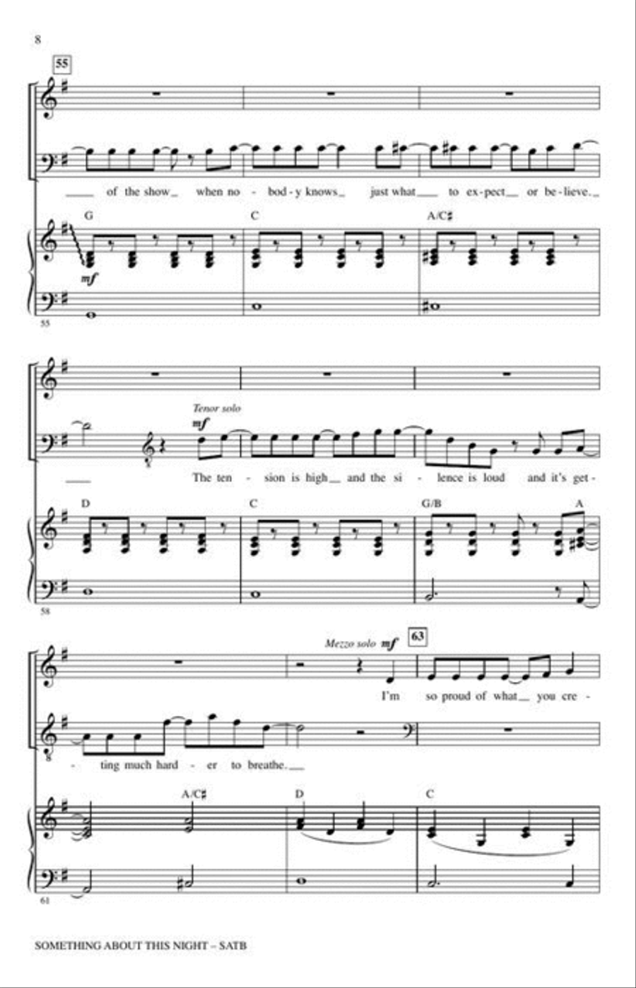 Something About This Night (from Finding Neverland) 4-Part scores gallery preview page 5