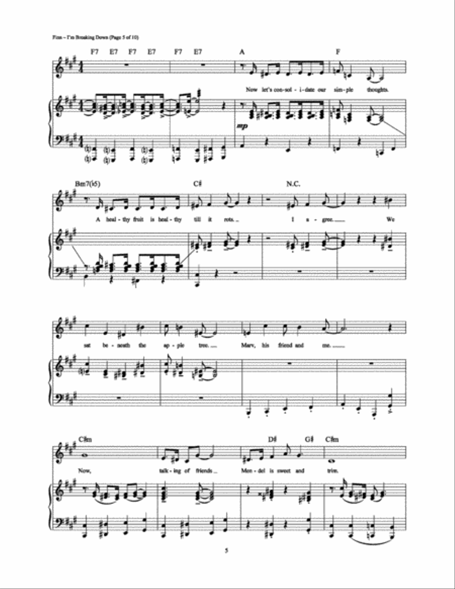 I'm Breaking Down Piano, Vocal, Guitar scores gallery preview page 5