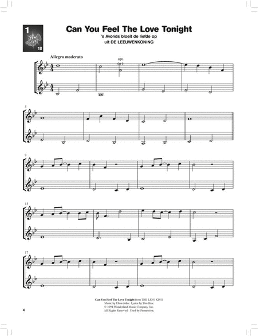 Horen, lezen & spelen - Disney-duoboek Oboe scores gallery preview page 2