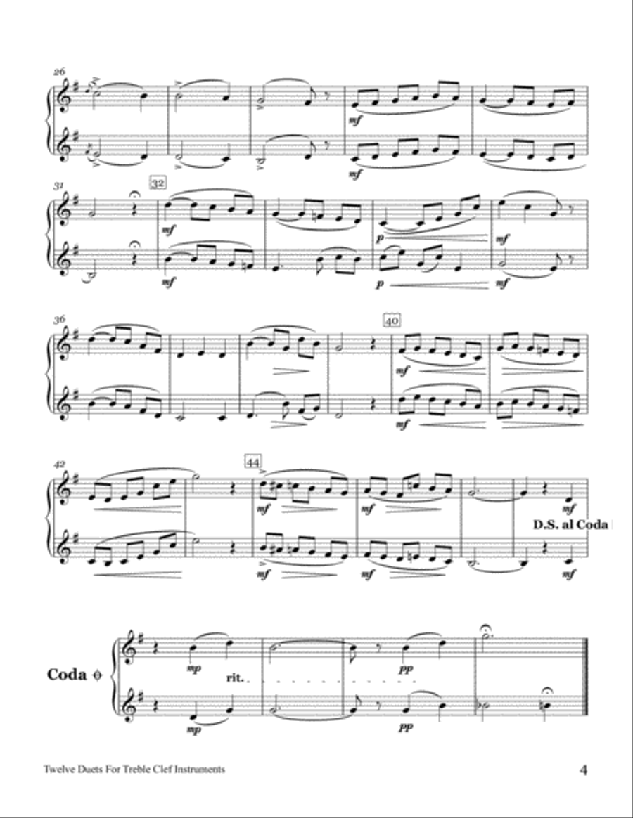 12 Duets based on 19th Century Vocalises (Treble Clef Instruments) Woodwind Ensemble scores gallery preview page 5
