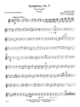 Symphony No. 9 "New World", Finale: B-flat Tenor Saxophone