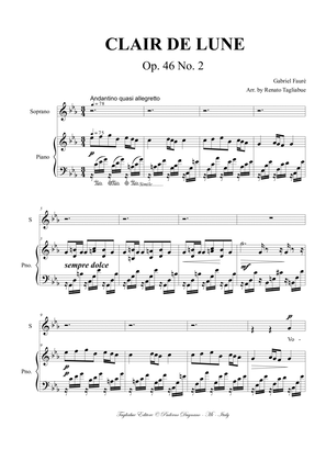 Book cover for Fauré, CLAIR DE LUNE. Op. 46 No. 2