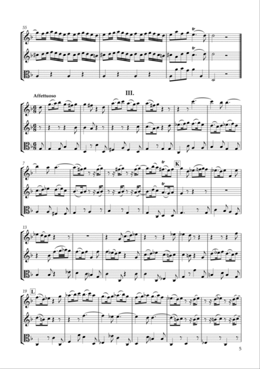 Trio Sonata in D Minor for Two Violins & Viola Essercizii musici TWV42:d4 String Trio scores gallery preview page 5