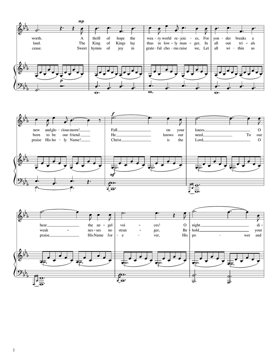 O Holy Night (Original Version) [High Voice; key: Eb] High Voice scores gallery preview page 2