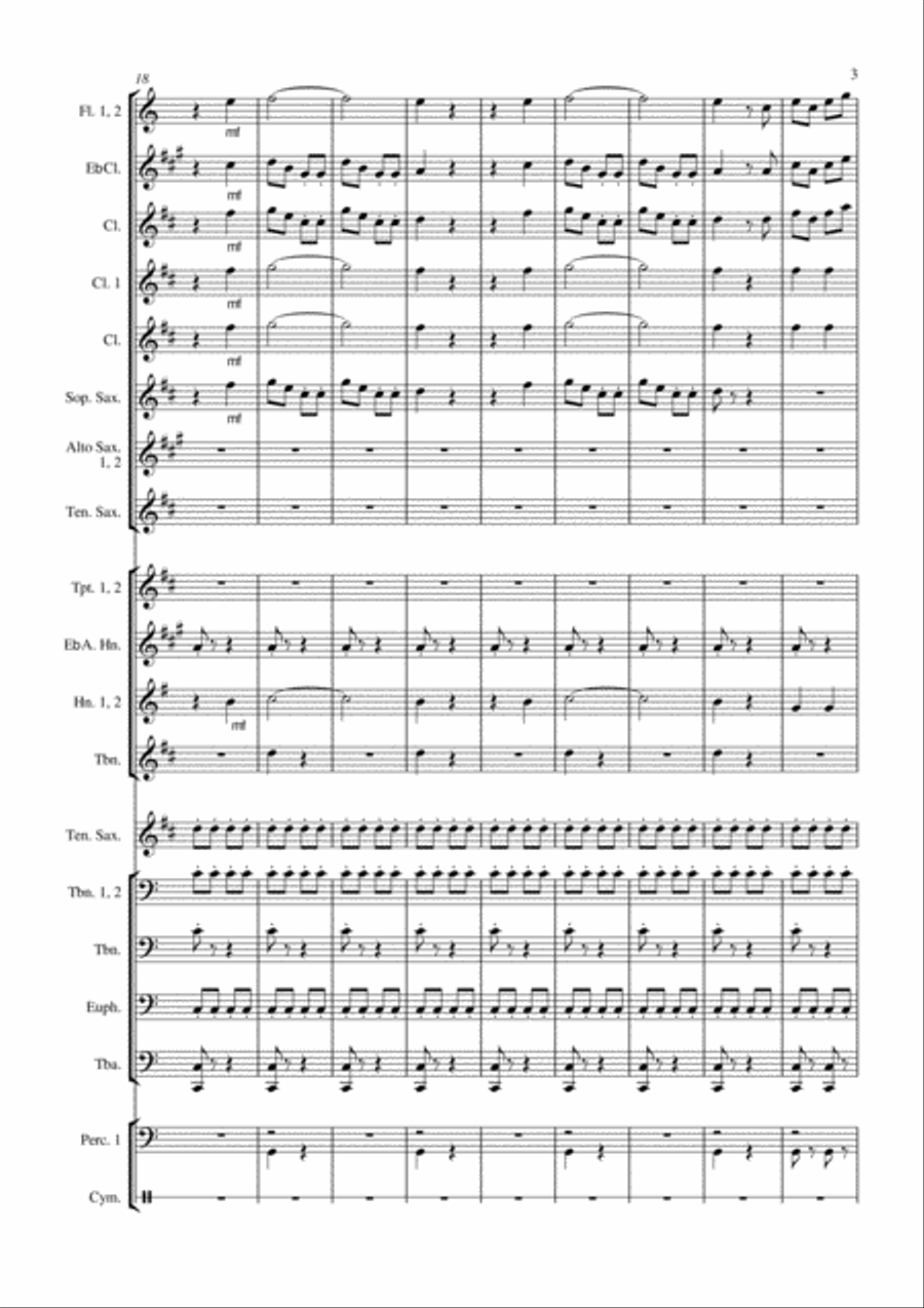 Sinfonia Venezia - Pasquale Anfossi (1727 - 1797) - Primo Tempo (First part) Concert Band scores gallery preview page 3