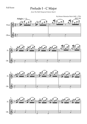 Prelude 1 in C Major BWV 846 (from Well-Tempered Clavier Book 1) for Flute & Oboe Duo
