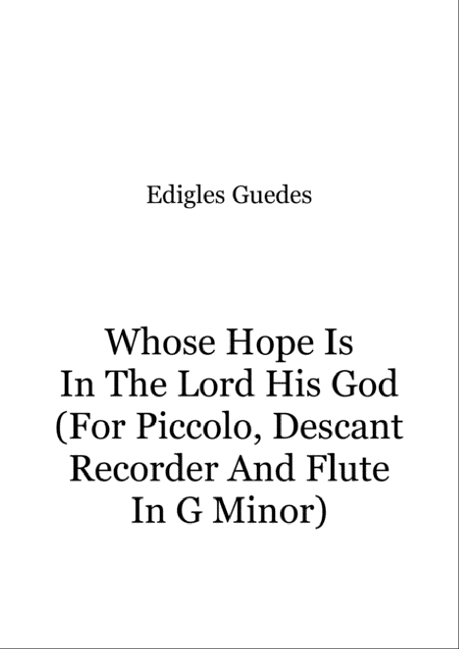 Whose Hope Is In The Lord His God Small Ensemble scores gallery preview page 1