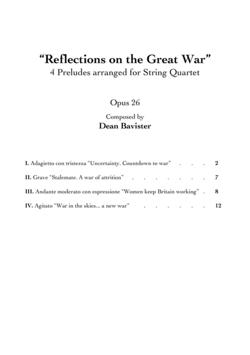 "Reflections on the Great War" for String Quartet image number null