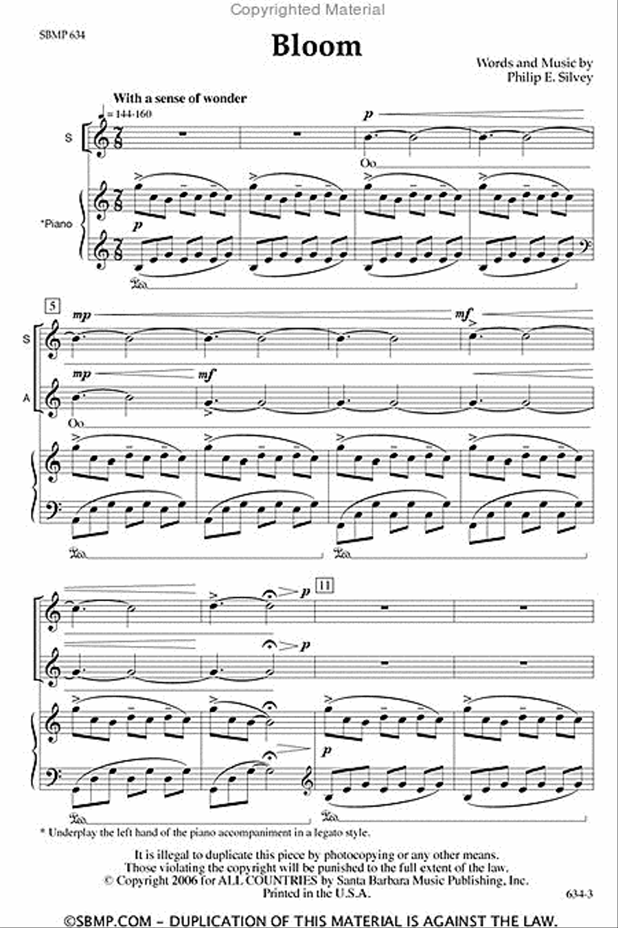 Bloom - SSA Octavo SSA scores gallery preview page 2