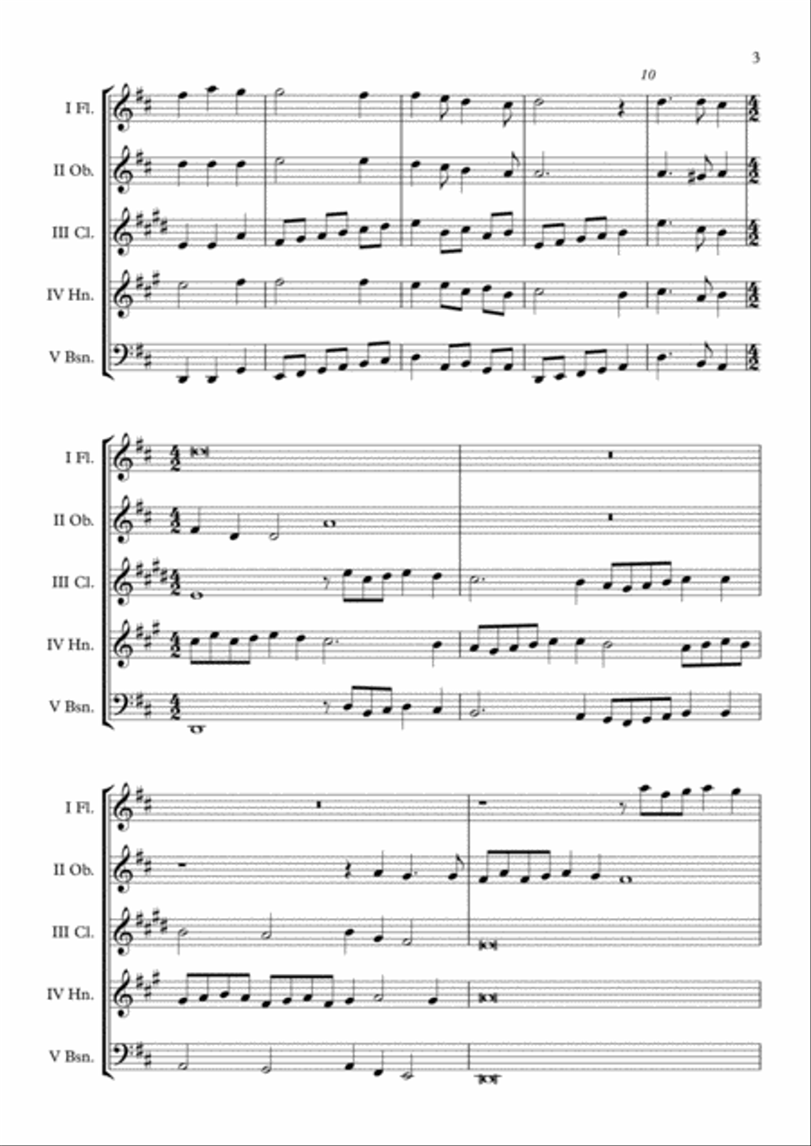 Canzon III a 4 Ch.188 (Giovanni Gabrieli) Wind Quintet arr. Adrian Wagner Woodwind Quintet scores gallery preview page 3