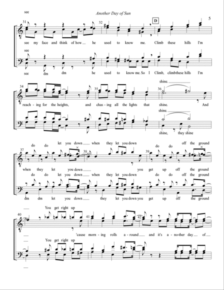 Another Day Of Sun 4-Part scores gallery preview page 5