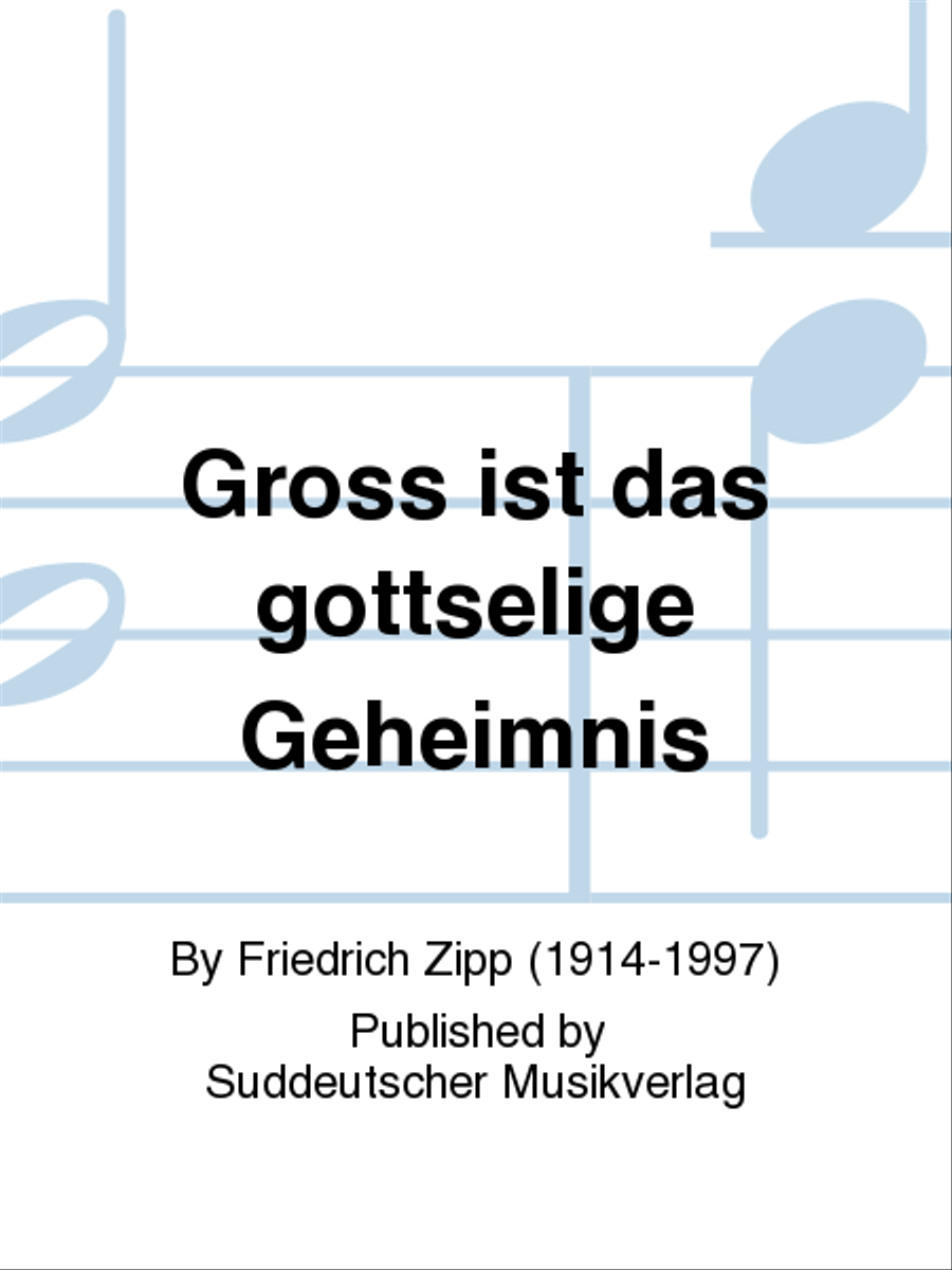Groß ist das gottselige Geheimnis Choir scores gallery preview page 1