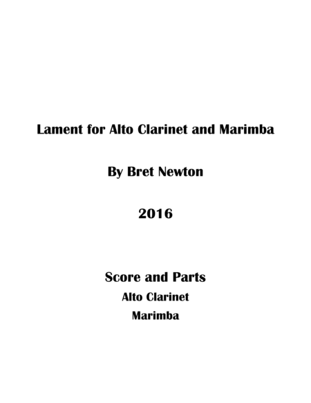 Lament for Alto Clarinet and Marimba