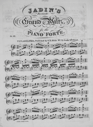 Jadin's Favorite Grand Waltz for the Piano Forte