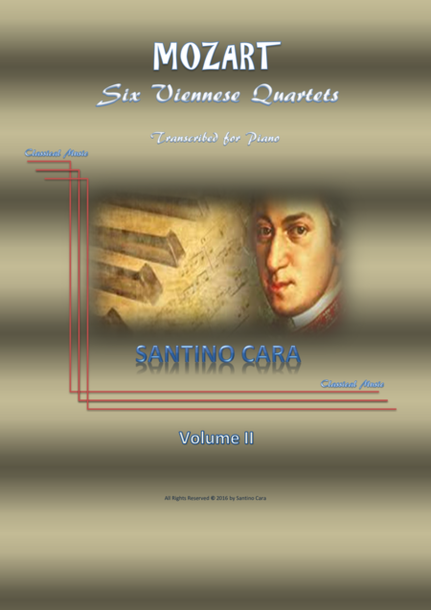 Mozart - Six Viennese Quartets transcribed for piano