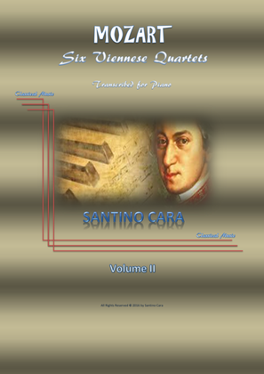Book cover for Mozart - Six Viennese Quartets transcribed for piano