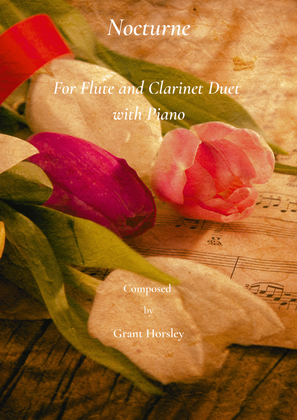 Book cover for Nocturne. Original For Flute and Clarinet Duet with Piano