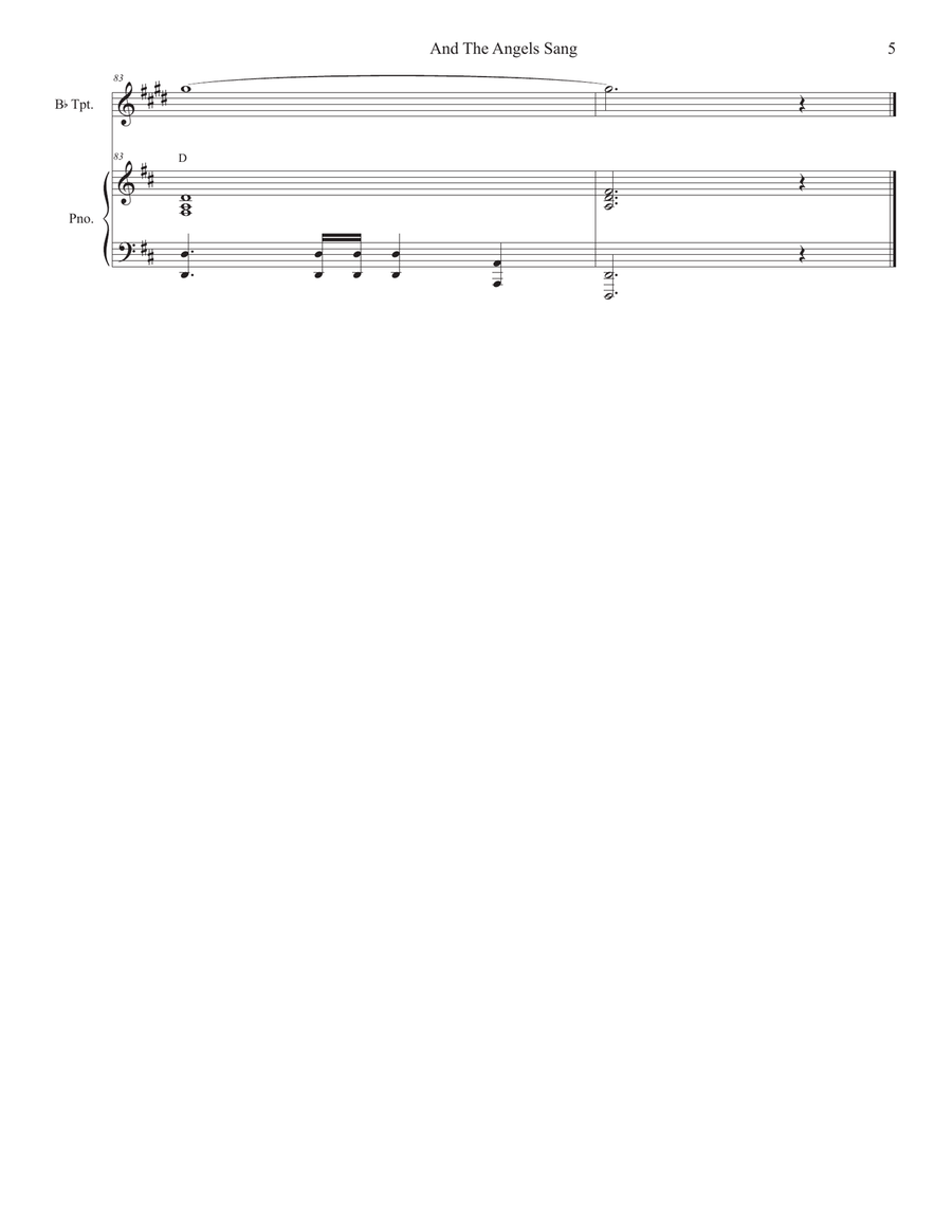 And The Angels Sang (Bb-Trumpet solo and Piano) And The Angels Sang (Bb-Trumpet solo and Piano) B-Flat Trumpet scores gallery preview page 5