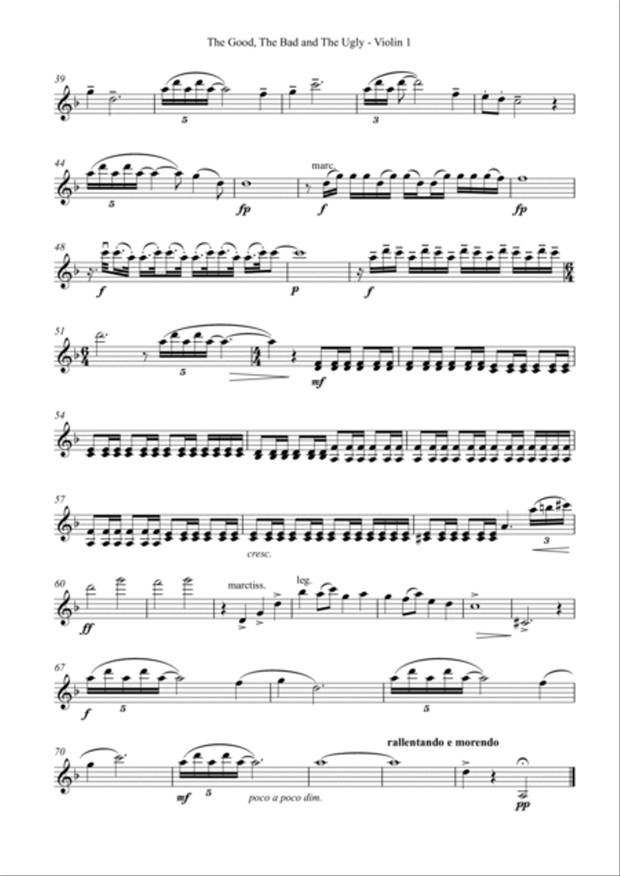 The Good, The Bad And The Ugly (main Title) String Quartet scores gallery preview page 2