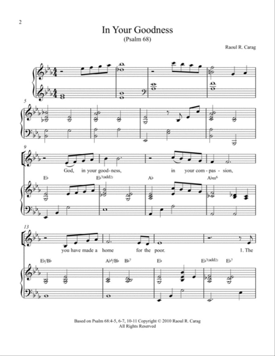 In Your Goodness (Psalm 68) 4-Part scores gallery preview page 2