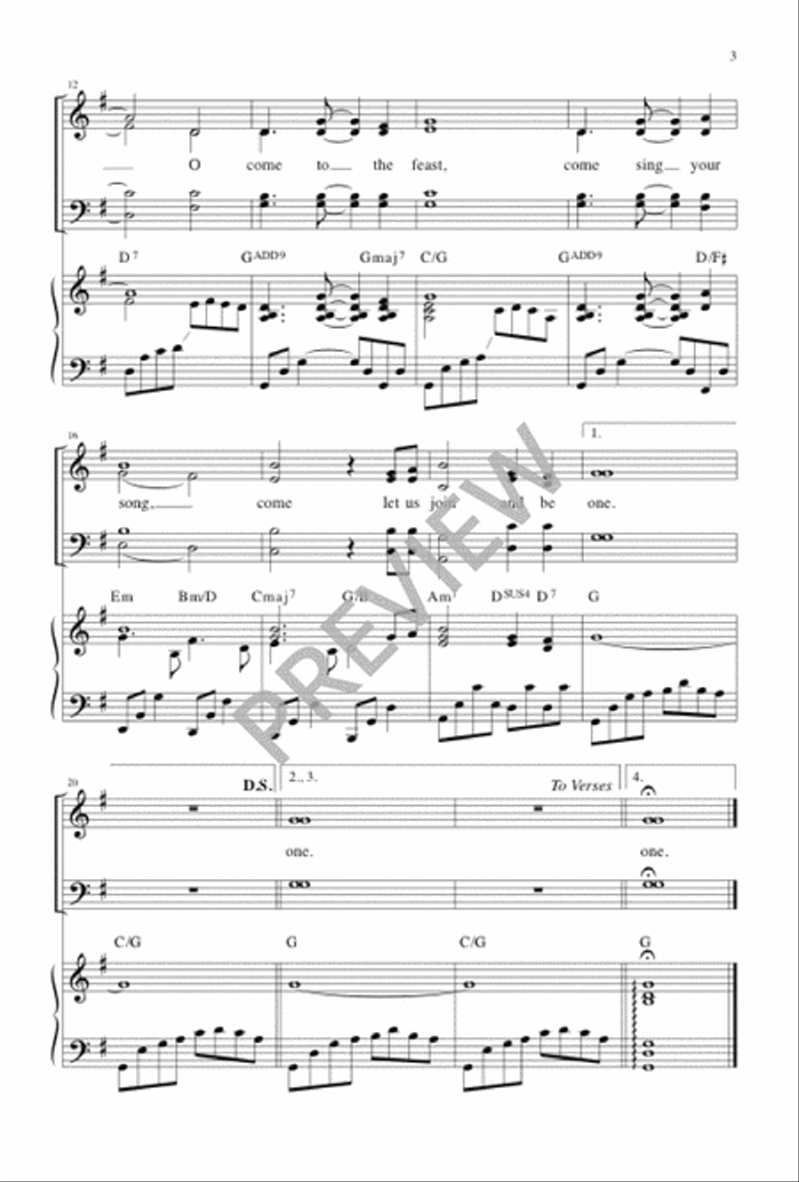 Come to the Feast 4-Part scores gallery preview page 3
